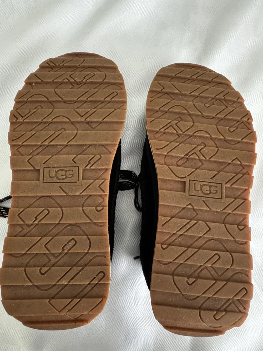 UGG women’s Black Suede Sneakers with Patterned Laces